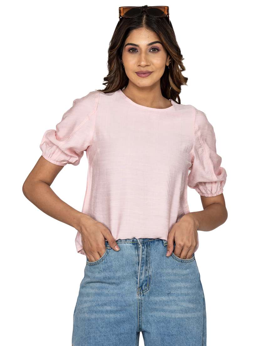 women's straight round neck top