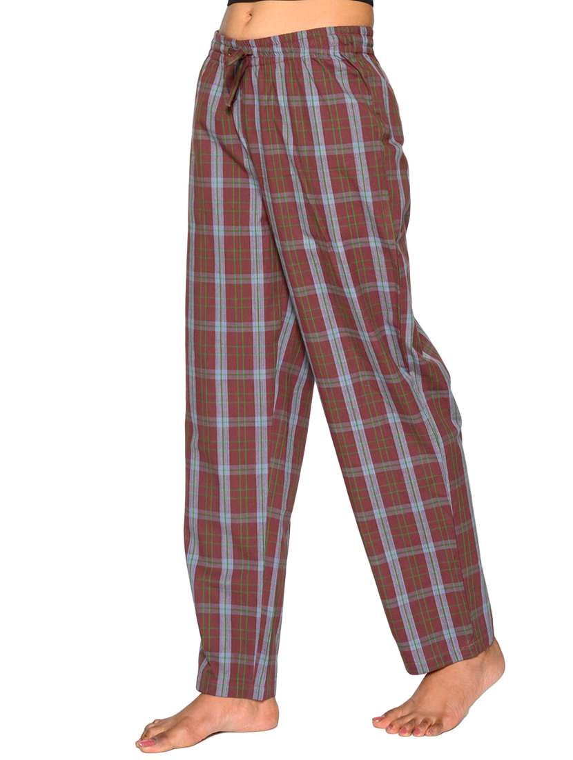 mid rise checkered full length pajama