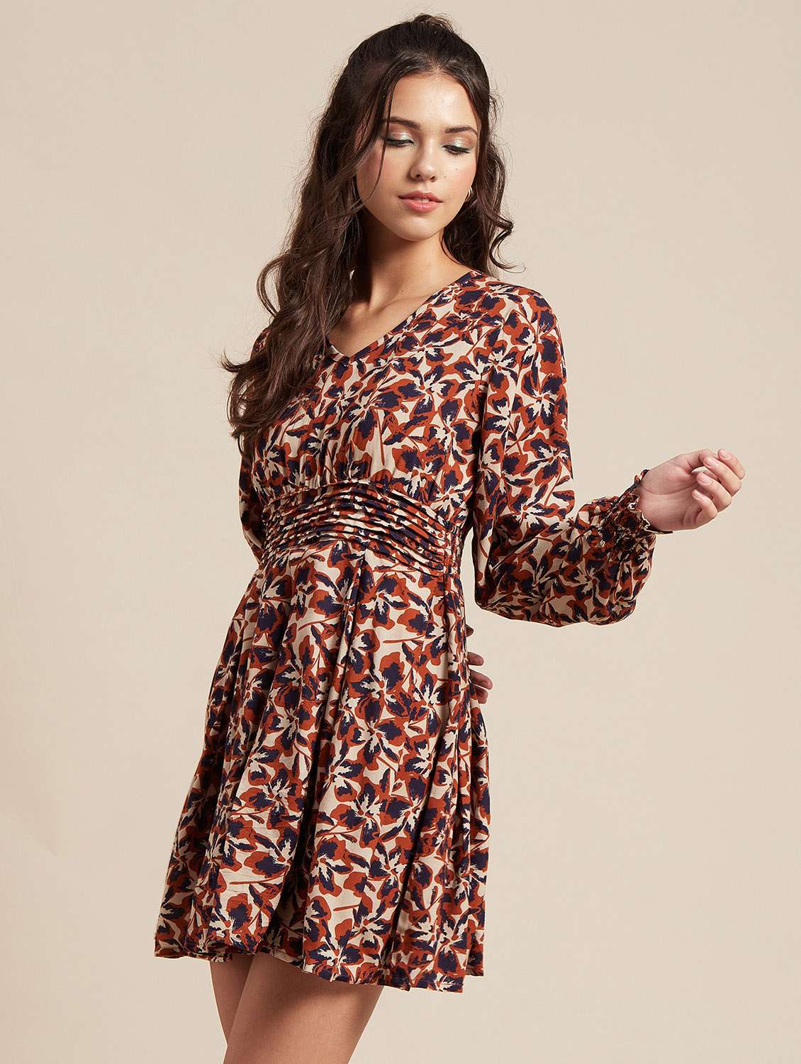 women's fit & flare floral dress - 20171106 -  Standard Image - 1