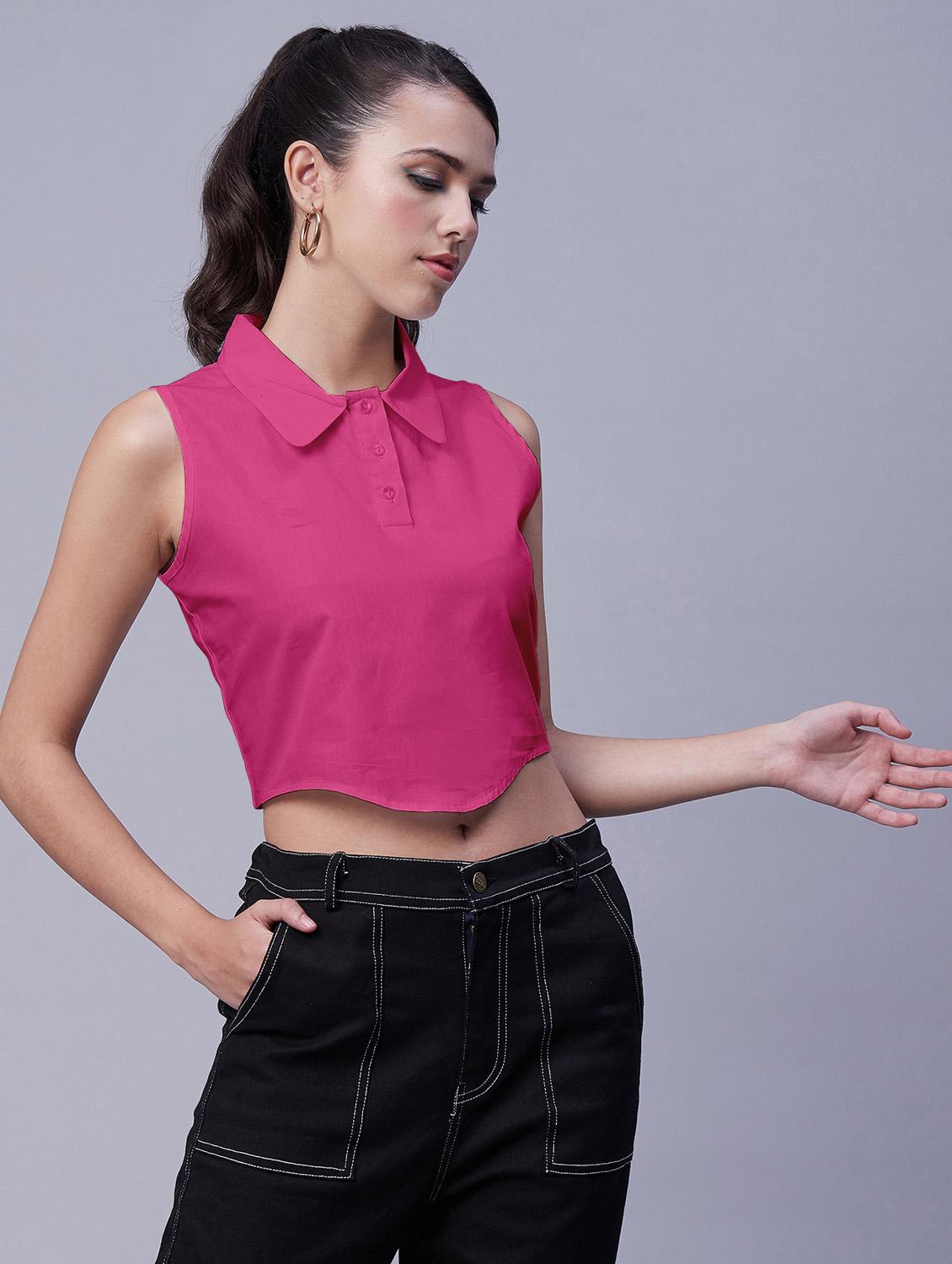 women's crop collared top - 20171128 - Standard Image - 1