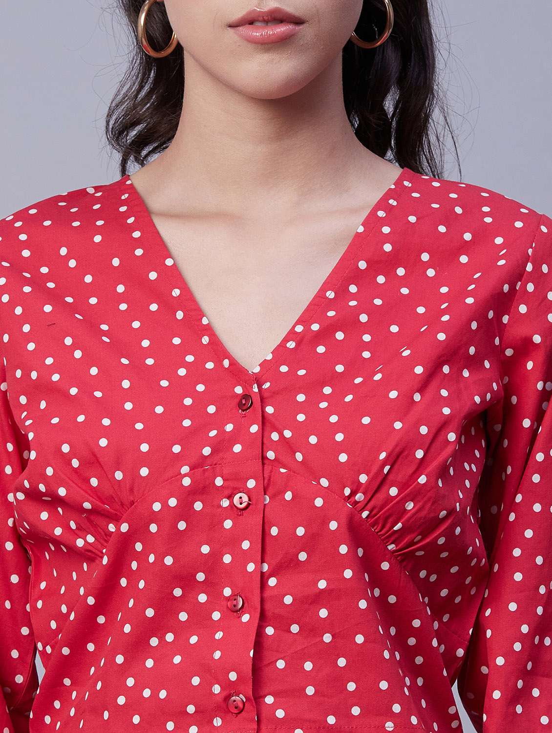 women's crop v neck top - 20171139 -  Standard Image - 4