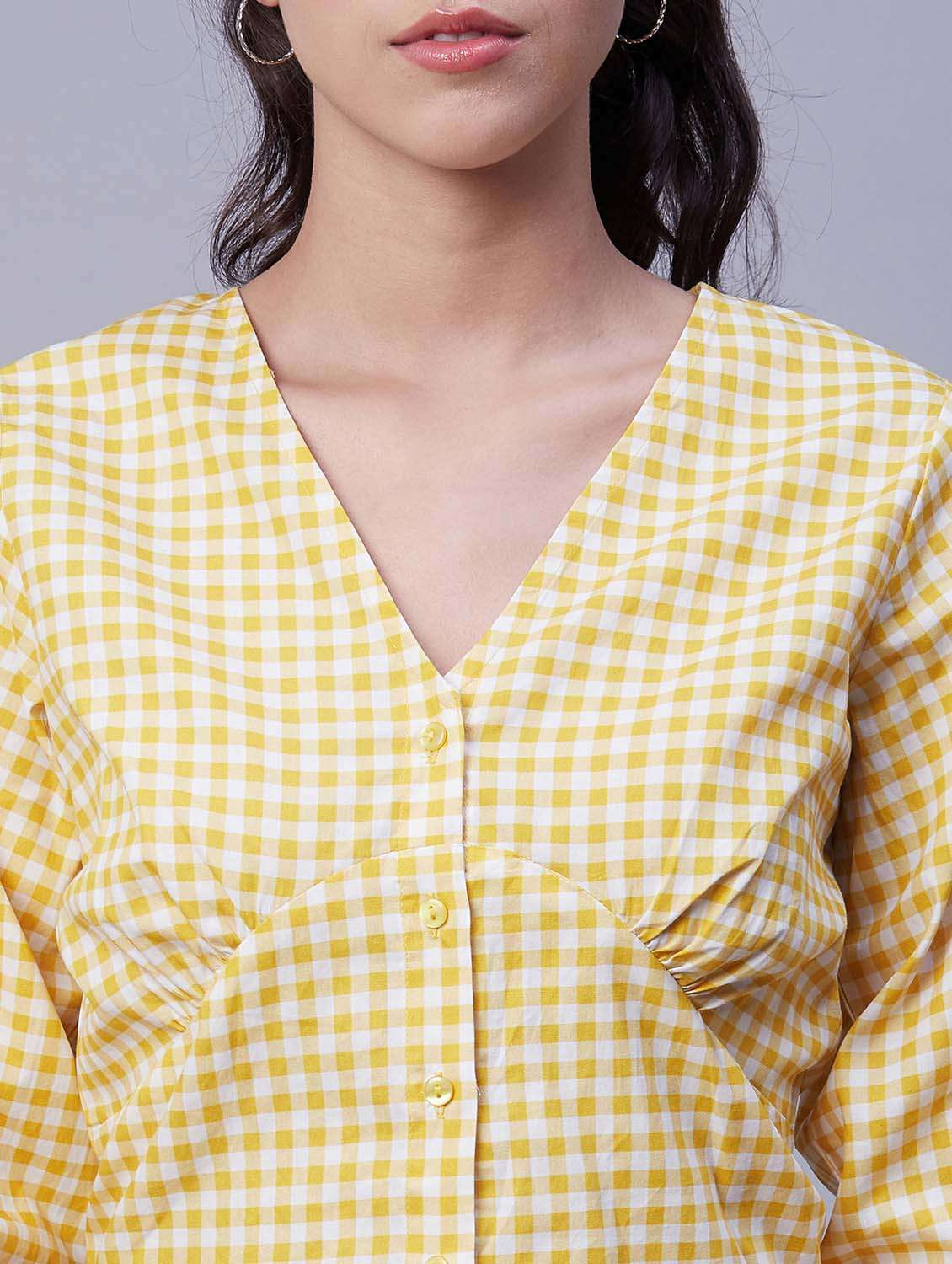 women's blouson v neck top - 20171140 -  Standard Image - 4