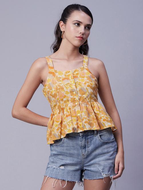 women's peplum square neck top - 20171151 - Standard Image - 0