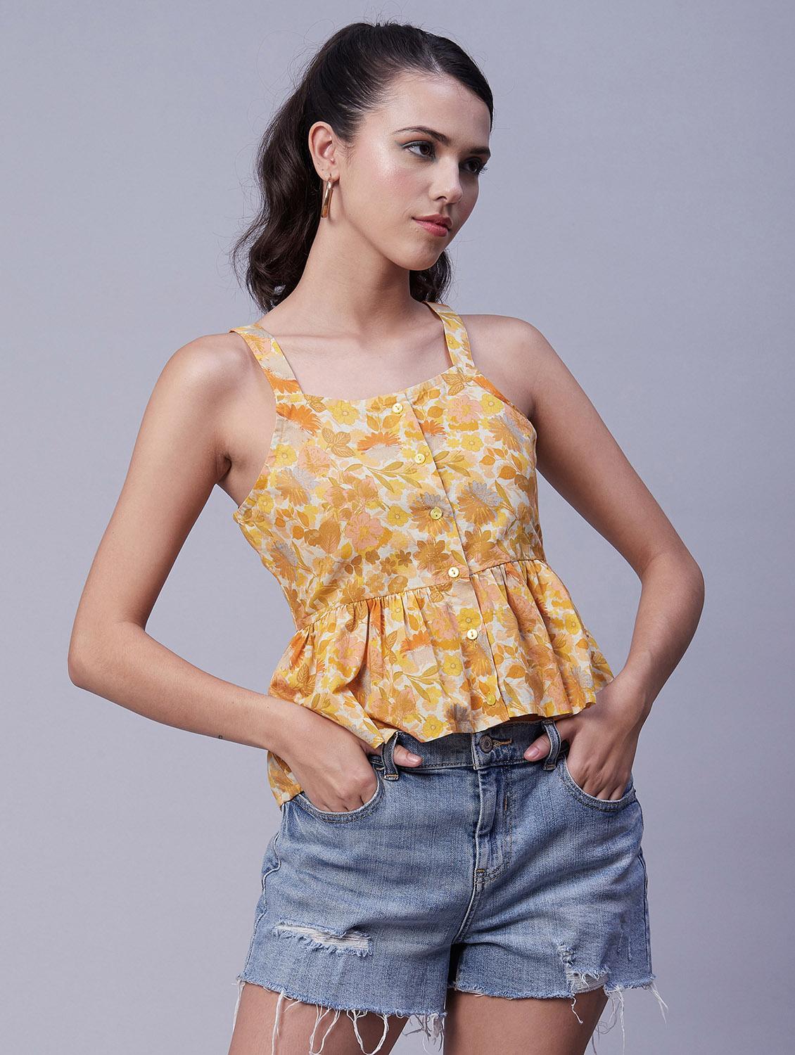 women's peplum square neck top - 20171151 - Standard Image - 1
