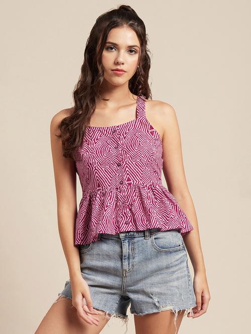 women's peplum shoulder strap top - 20171153 - Standard Image - 0