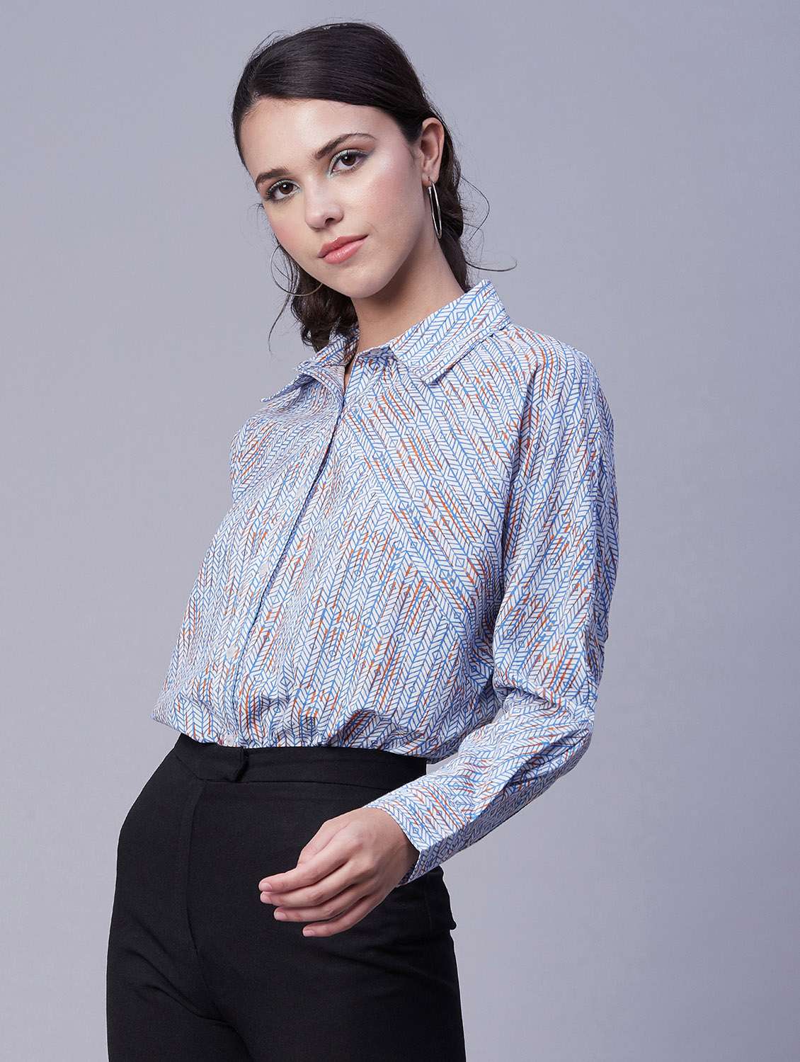 blue printed regular shirt - 20171157 -  Standard Image - 1