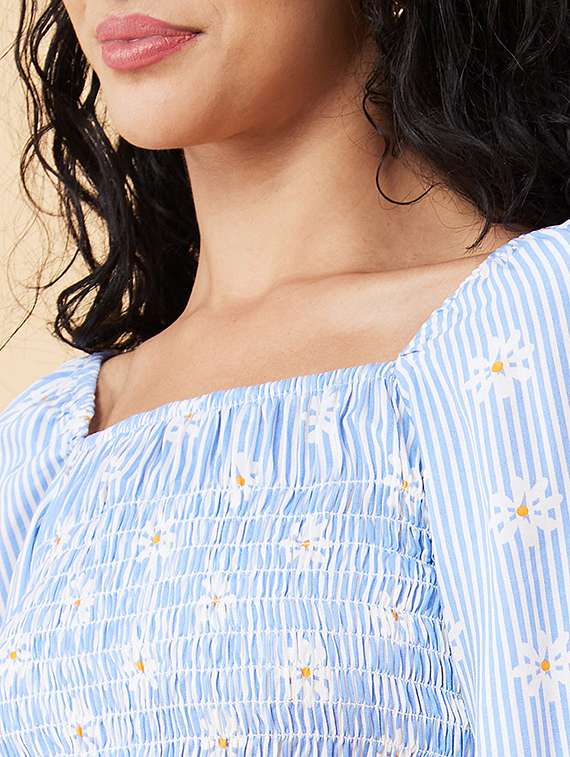 women light blue viscose regular top - 20171188 -  Standard Image - 6