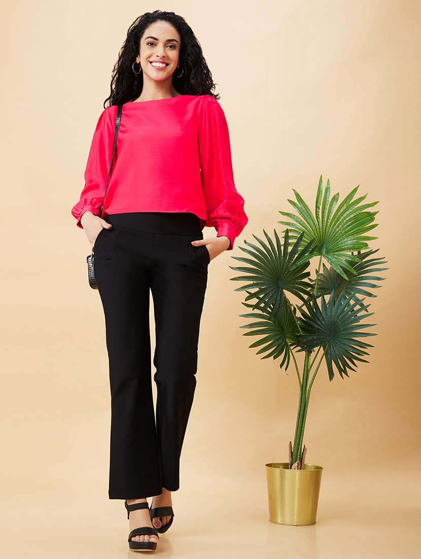 women pink polyester regular top - 20171189 -  Standard Image - 4