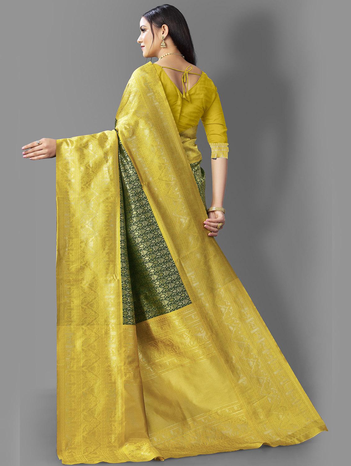 self design kanjivaram saree with blouse - 20171273 - Standard Image - 1