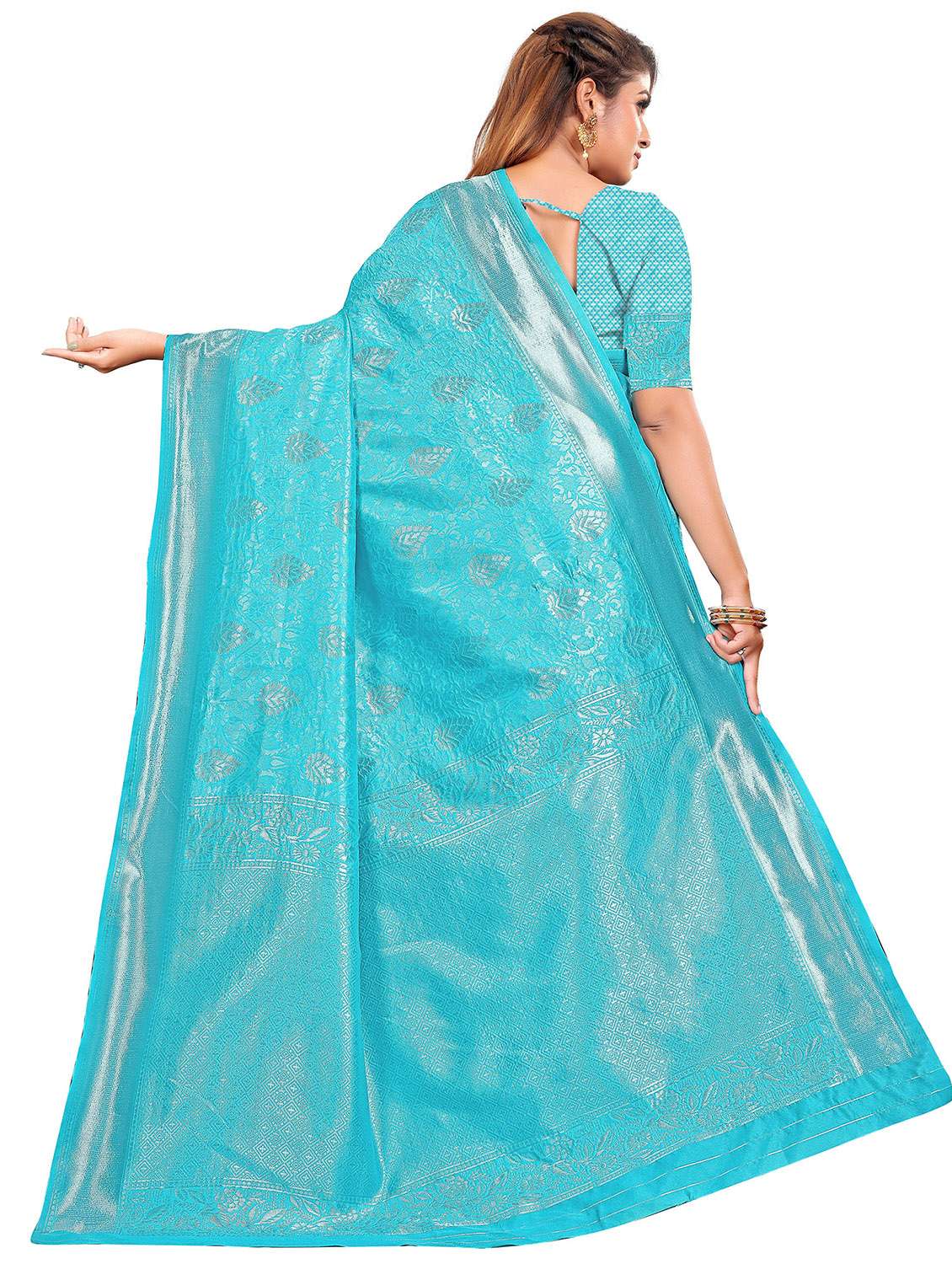 light blue assam silk saree - 20171299 -  Standard Image - 1