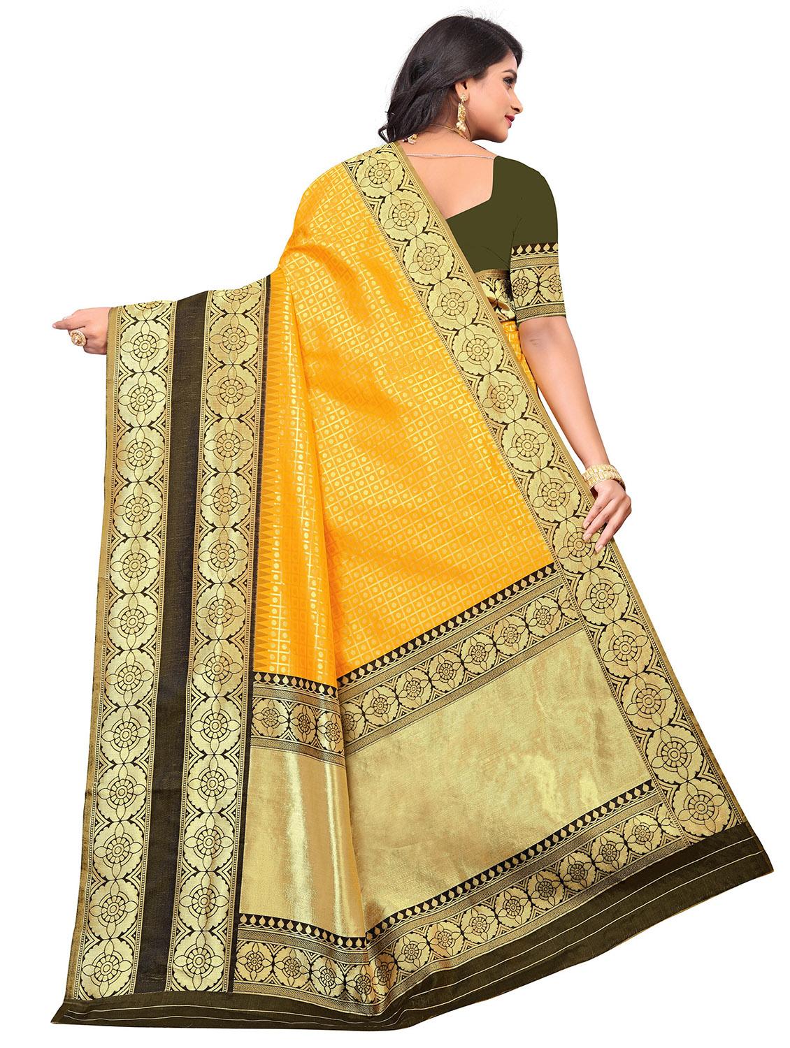 yellow assam silk saree with blouse - 20171324 - Standard Image - 1