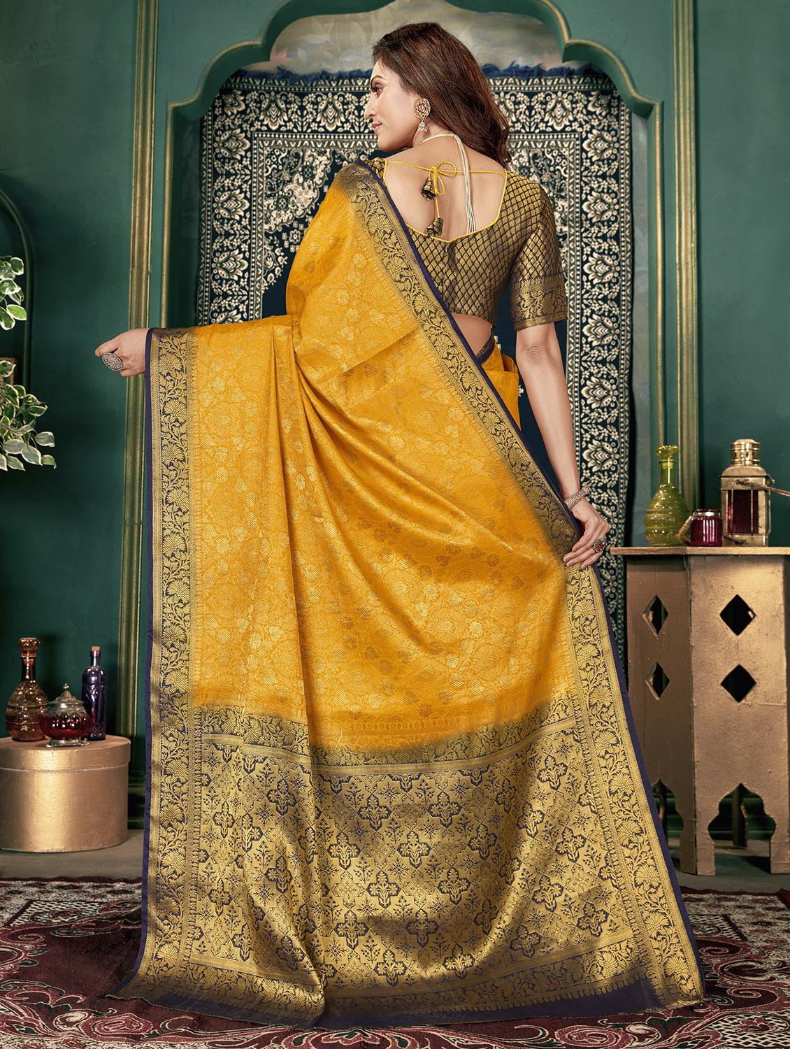 yellow kanjivaram saree - 20171349 - Standard Image - 1