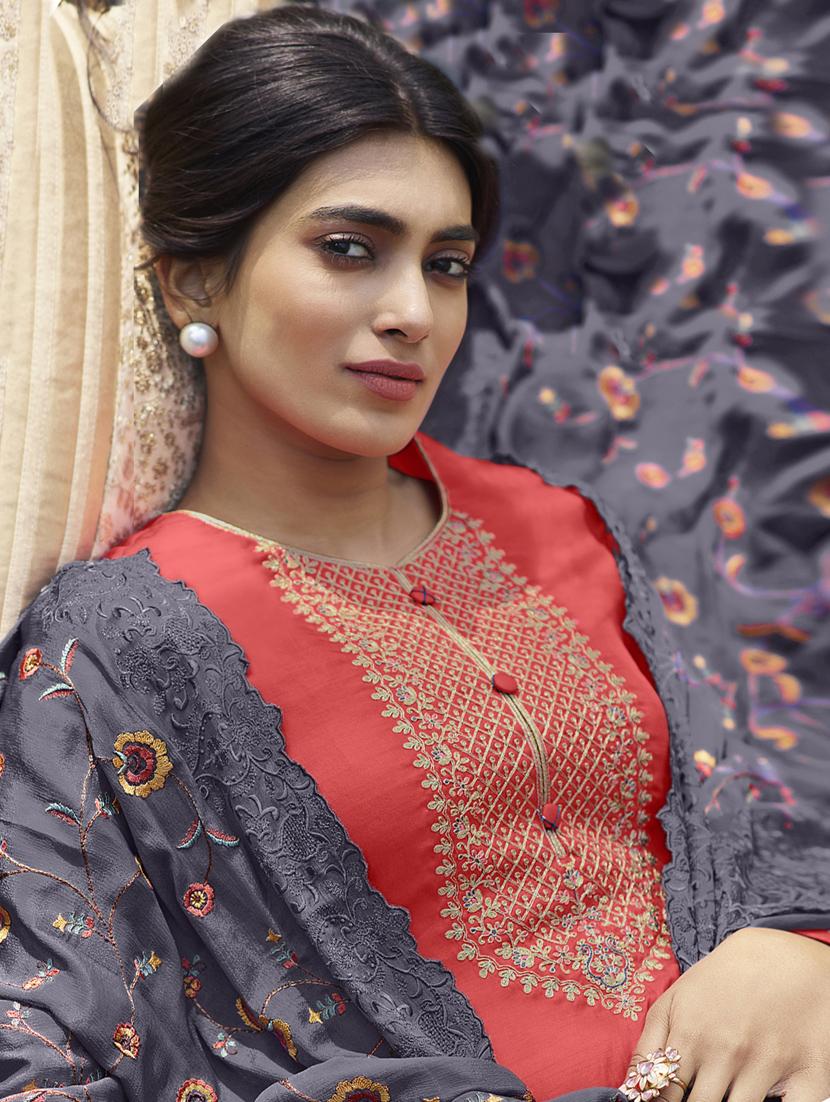 embroidered unstitched suit set - 20171388 -  Standard Image - 1