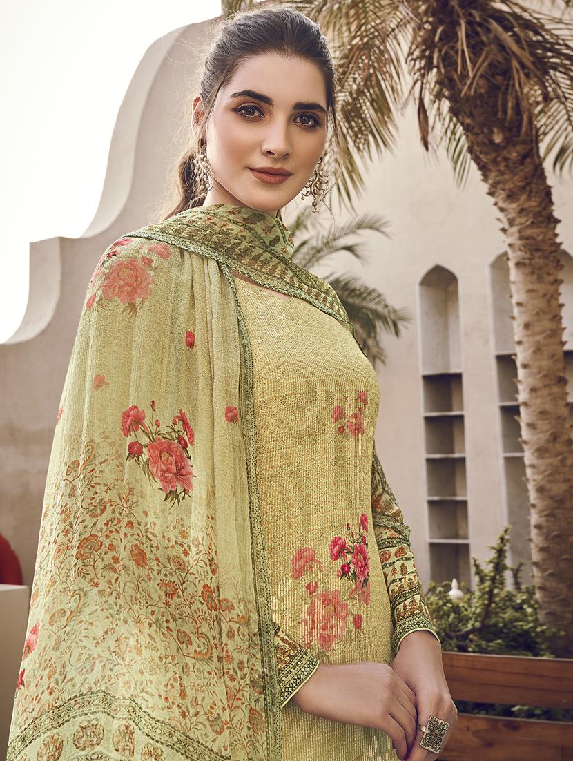 printed unstitched suit set - 20171393 -  Standard Image - 1