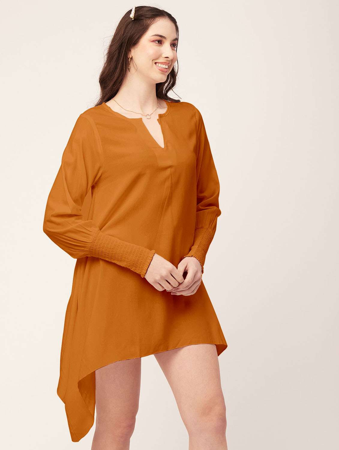 women's asymmetric solid dress - 20171724 -  Standard Image - 1