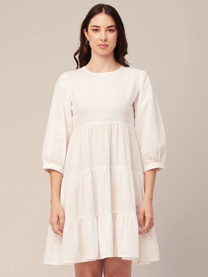 women's tiered dress solid dress - 20171727 - Zoom Image - 0