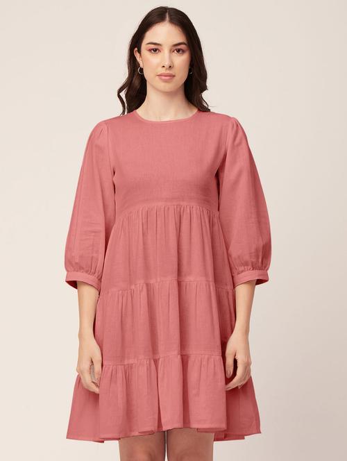 women's tiered dress solid dress - 20171730 - Standard Image - 0