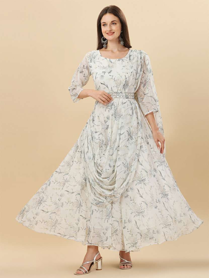 women printed fusion set