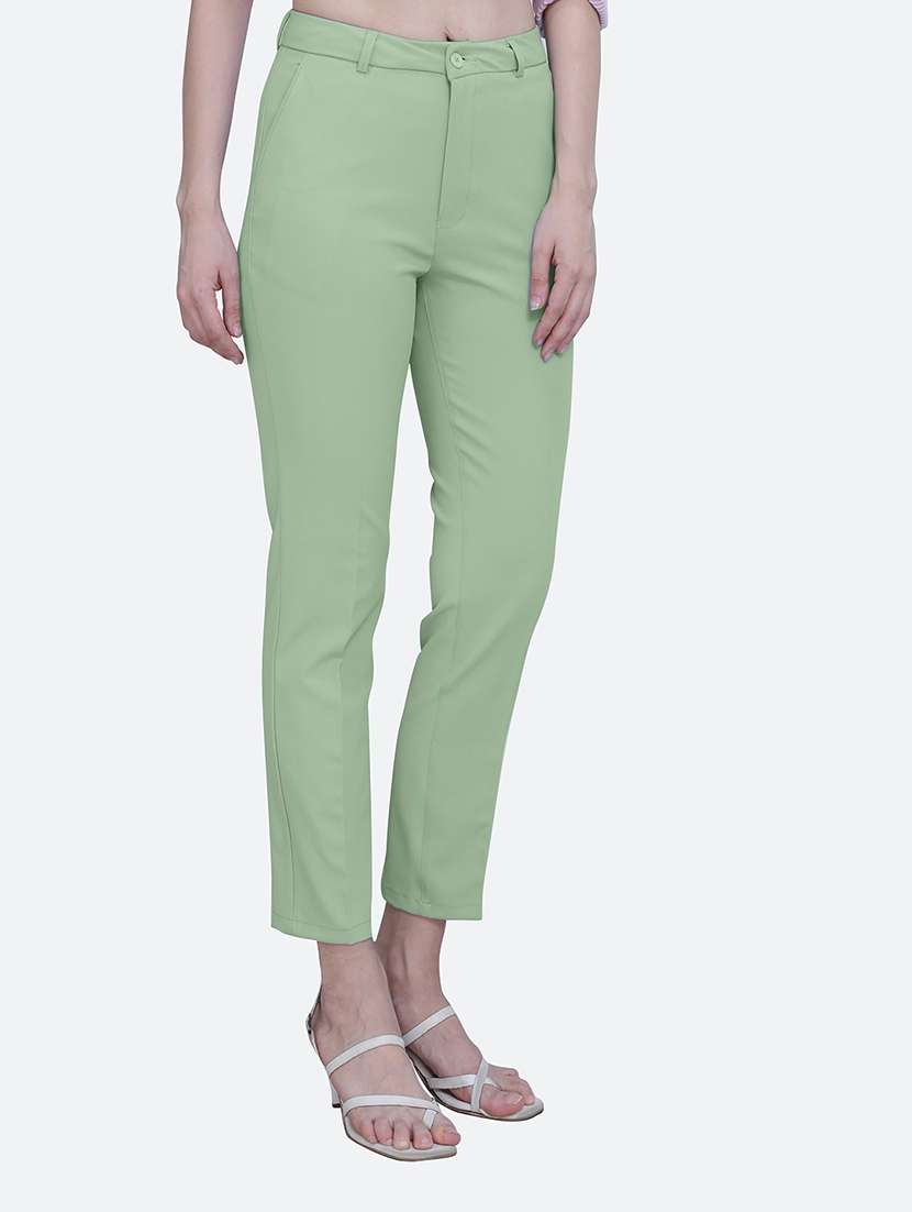 solid ankle length cigarette pant - 20171861 - Standard Image - 1