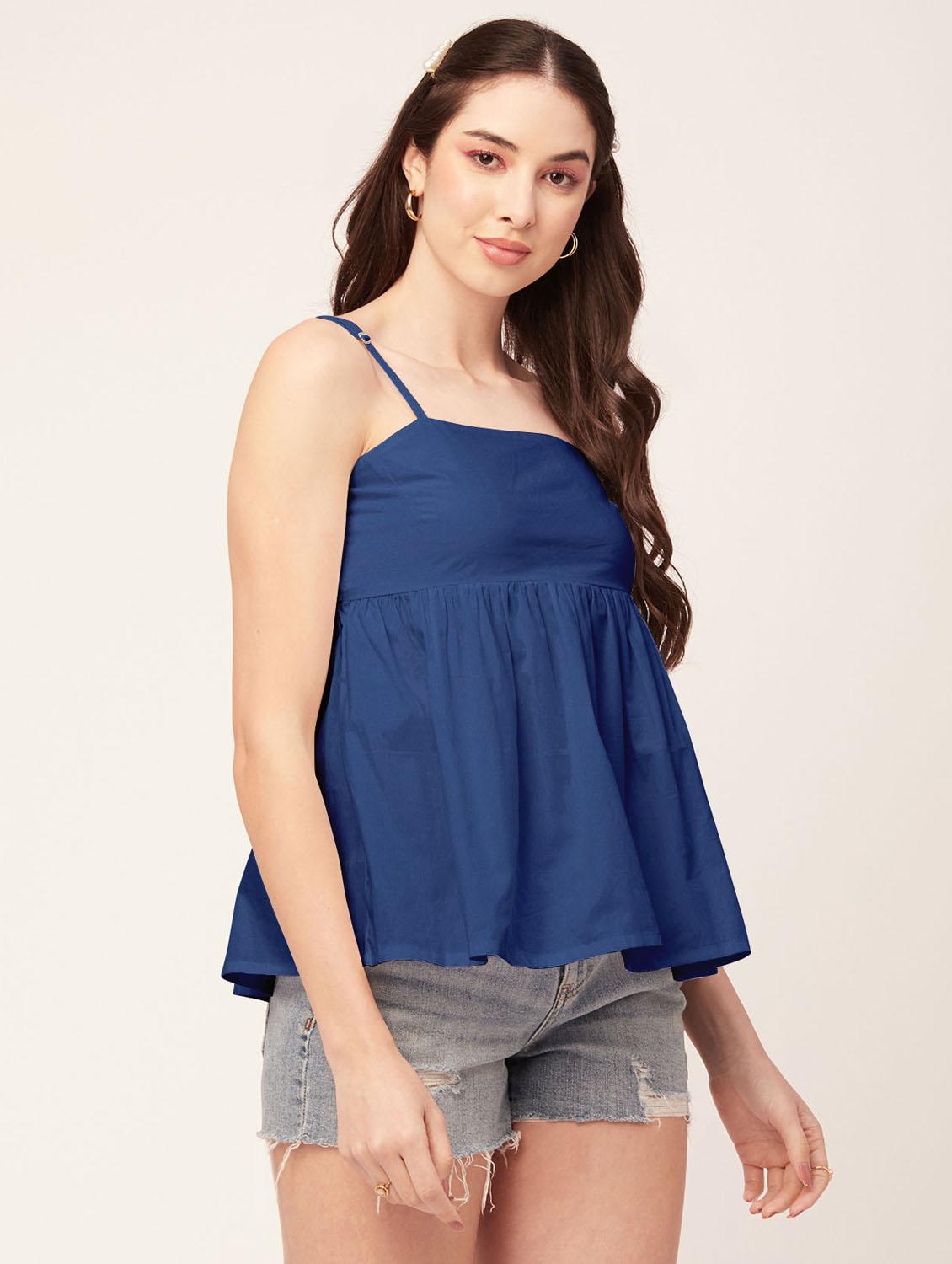 women's peplum shoulder strap top - 20172185 - Standard Image - 1