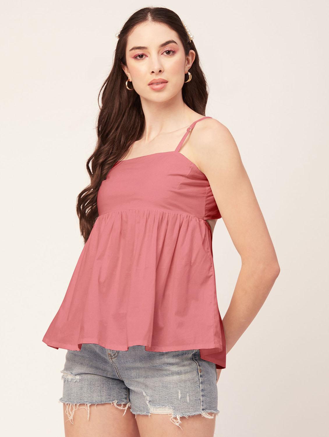 women's peplum square neck top - 20172187 - Standard Image - 1