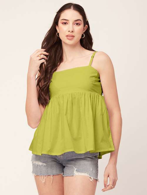 women's peplum shoulder strap top - 20172189 - Standard Image - 0