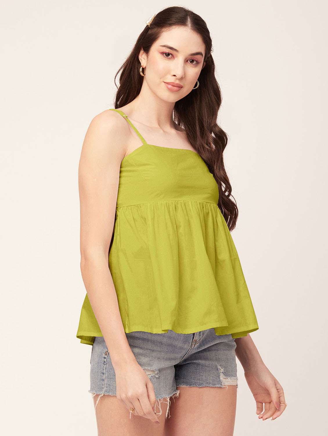 women's peplum shoulder strap top - 20172189 -  Standard Image - 1