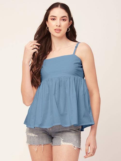 women's peplum shoulder strap top - 20172190 - Standard Image - 0