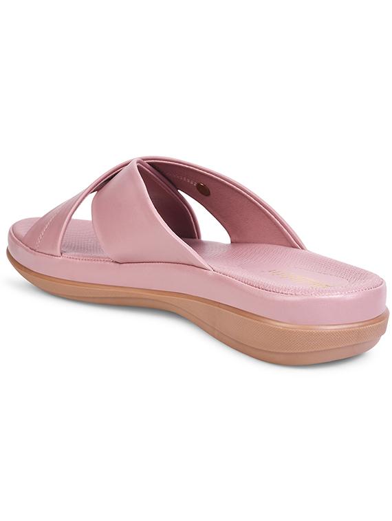 pink solid slip-on sandals - 20173627 - Standard Image - 4