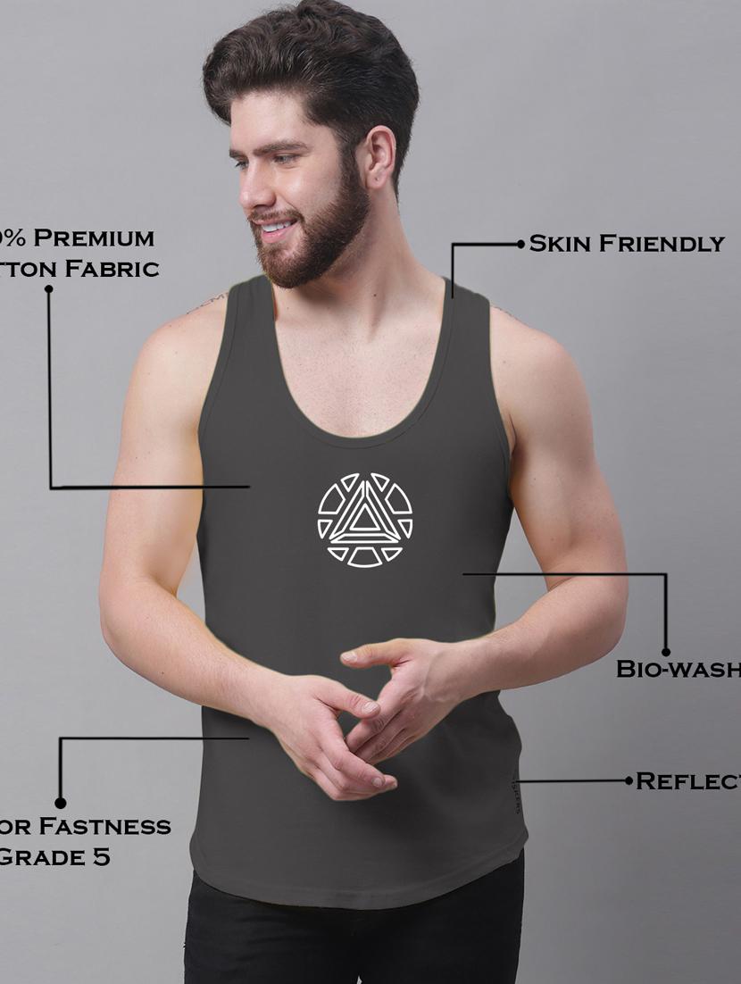 round neck printed vest - 20173825 - Standard Image - 4