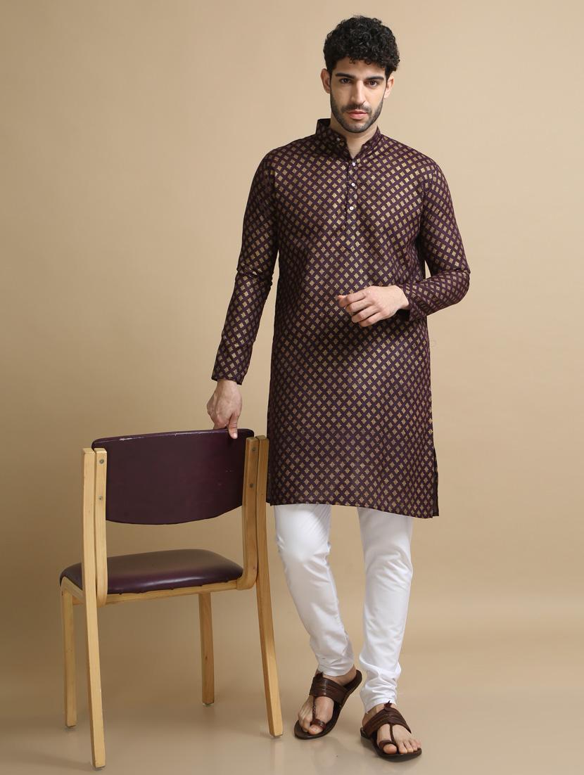 purple cotton kurta pyjama ethnic wear set - 20173938 - Standard Image - 1