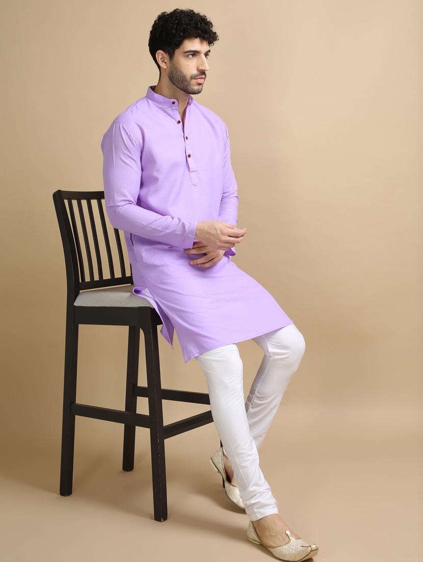 plain long legnth kurta pyjama - 20173948 - Standard Image - 1