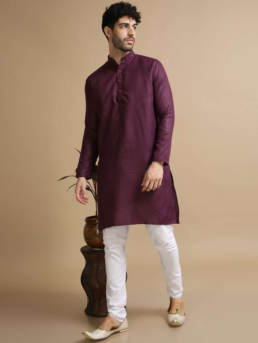 plain long legnth kurta pyjama - 20173952 -  Standard Image - 1