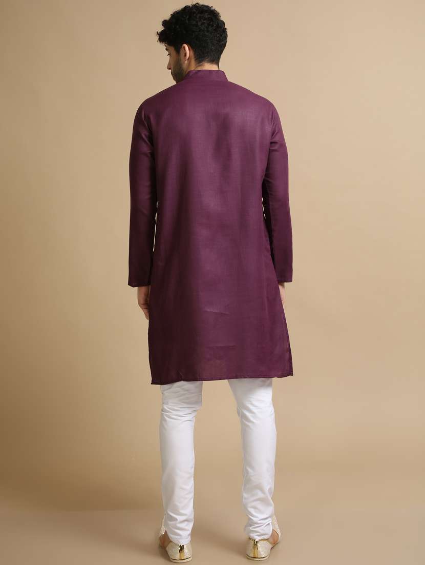 plain long legnth kurta pyjama - 20173952 -  Standard Image - 4