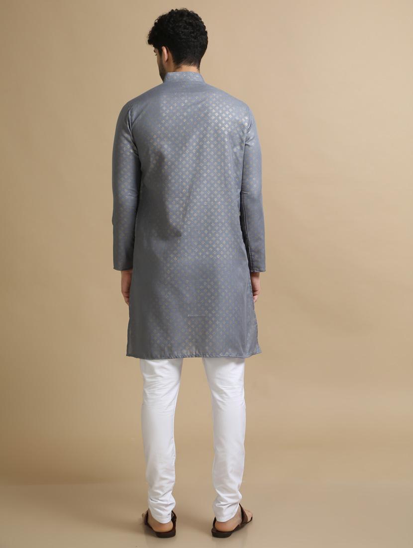 foil printed cotton kurta pyjama - 20174110 - Standard Image - 4