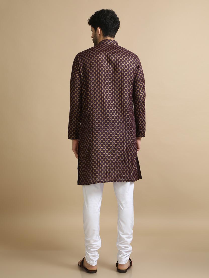 foil printed cotton kurta pyjama - 20174116 - Standard Image - 4