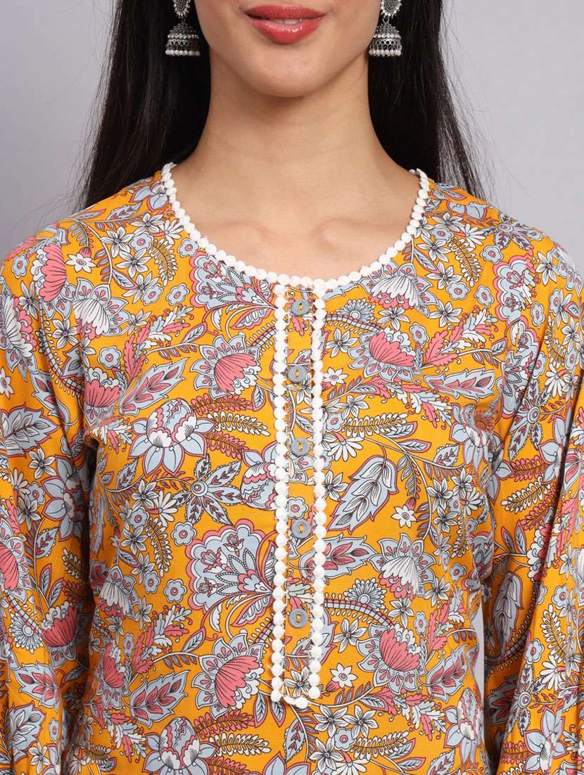 women printed kurta palazzo set - 20174135 - Standard Image - 4