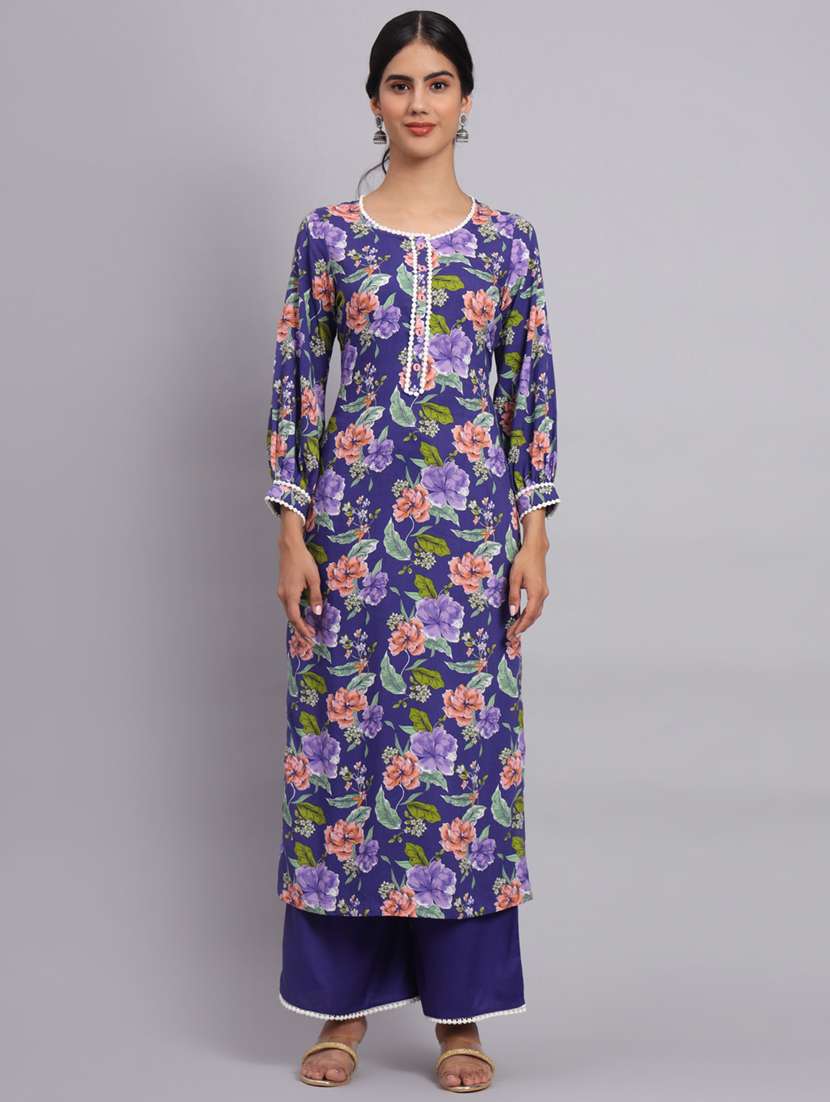 women printed kurta palazzo set 