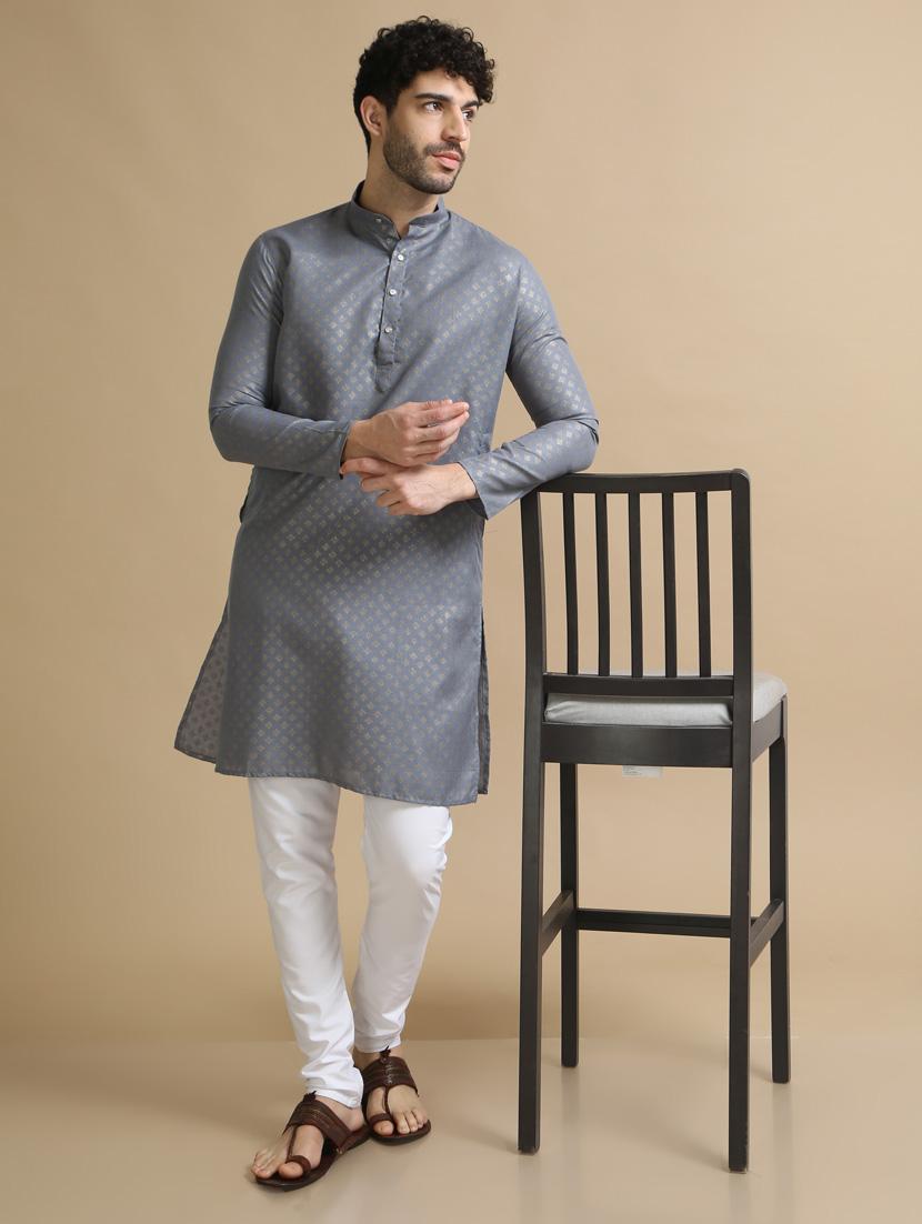 foil printed cotton kurta pyjama - 20174308 -  Standard Image - 1