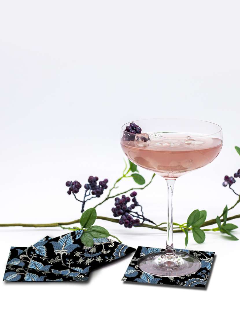 exquisite mdf coasters set of 6 with elegant wooden case - ambbi collections" - 20174326 -  Standard Image - 1