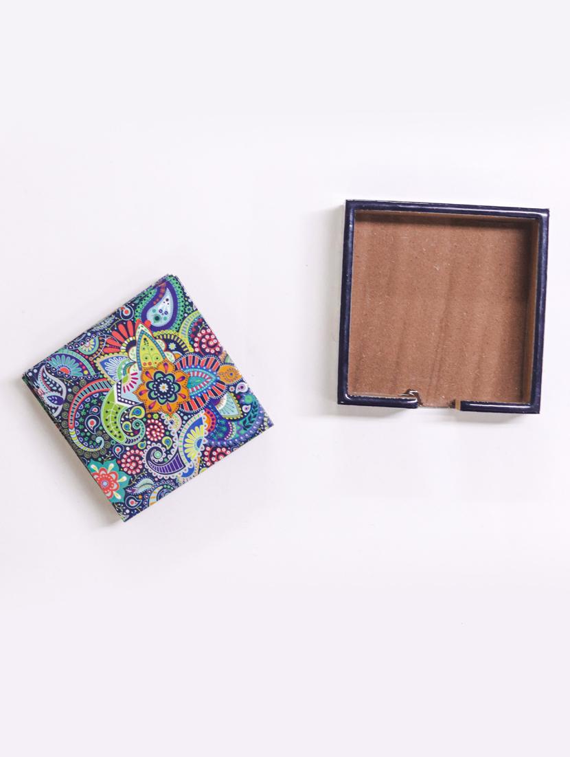 exquisite mdf coasters set of 6 with elegant wooden case - ambbi collections" - 20174329 - Standard Image - 4