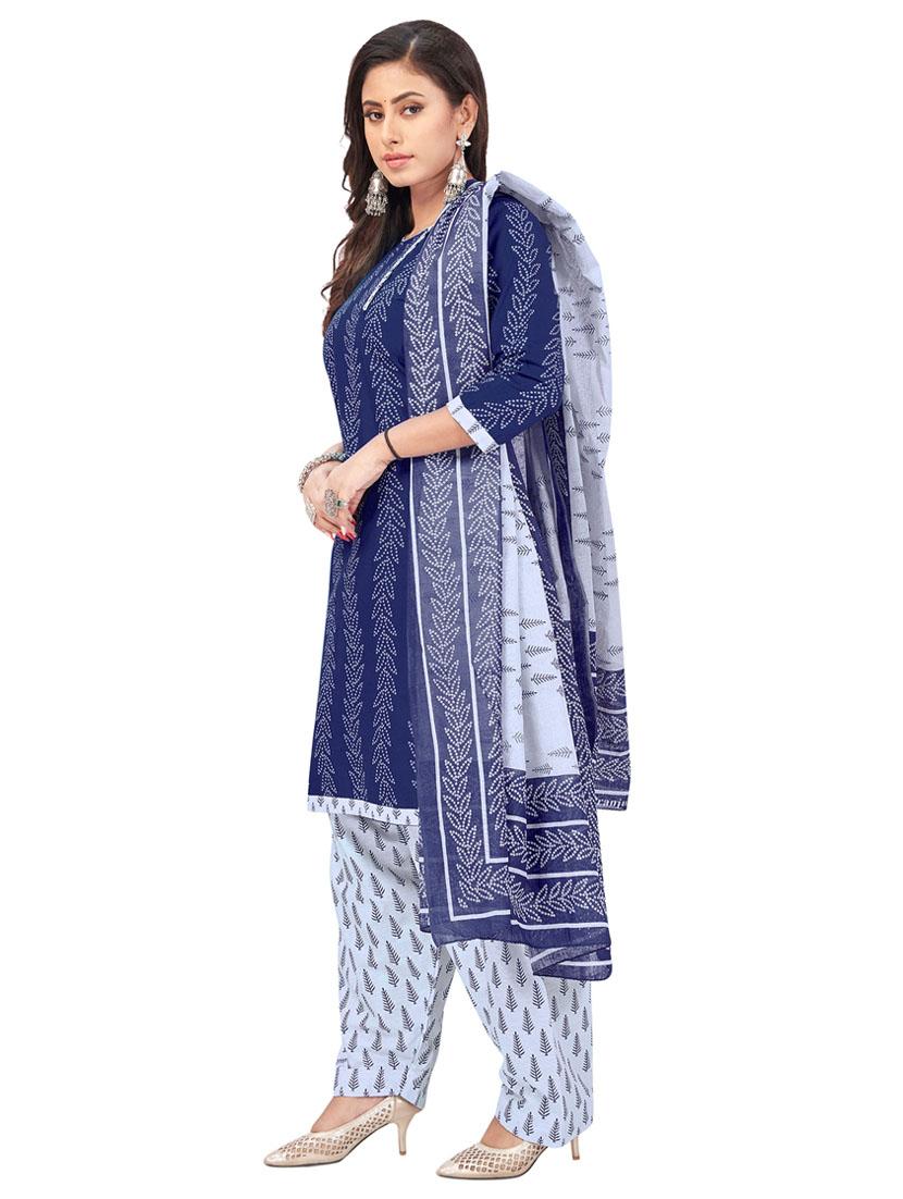 printed unstitched patiyala suit set - 20174422 -  Standard Image - 1