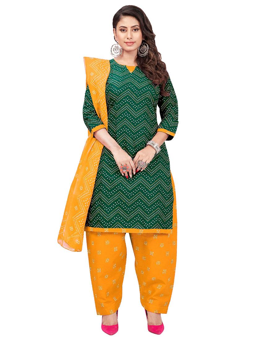 printed unstitched patiyala suit set - 20174439 - Zoom Image - 0