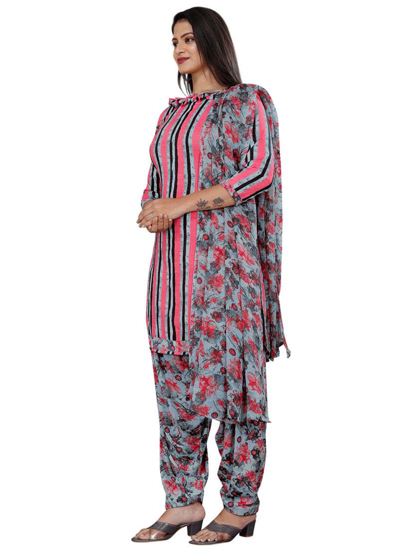 printed unstitched patiyala suit set - 20174450 -  Standard Image - 1