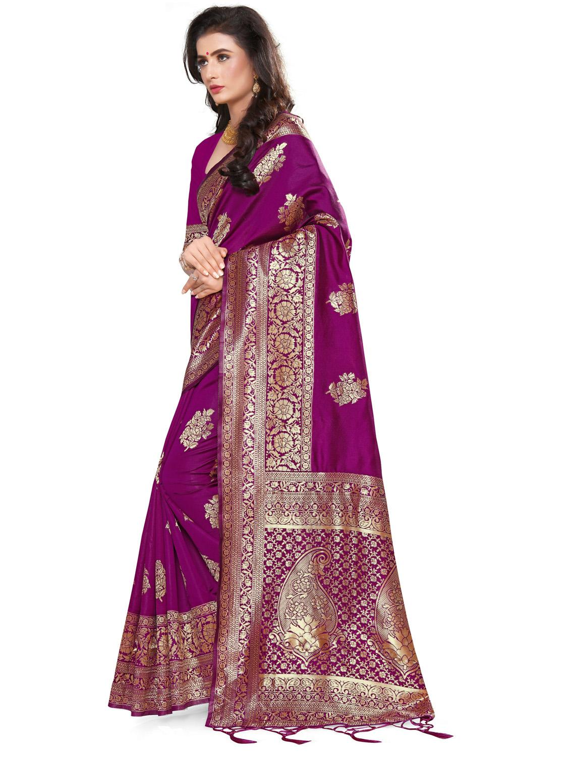 women's banarasi saree with blouse - 20175436 - Standard Image - 1