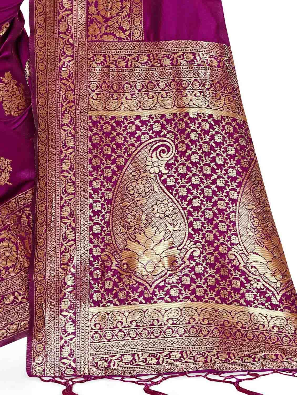 women's banarasi saree with blouse - 20175436 - Standard Image - 4