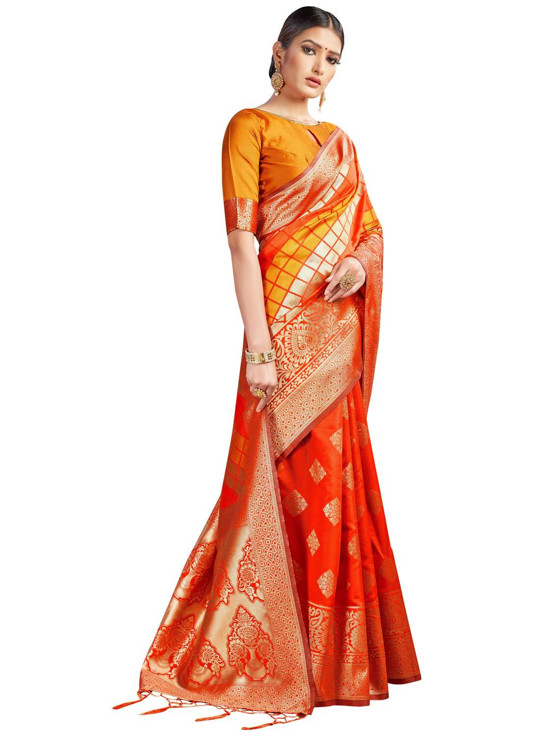 women's banarasi saree with blouse - 20175521 - Standard Image - 1