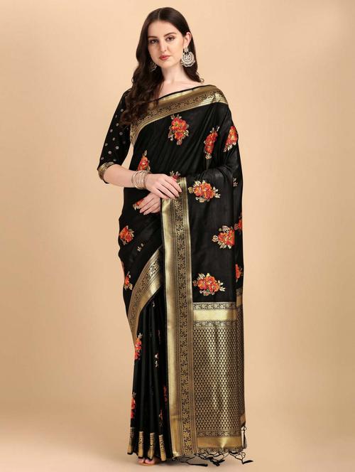 women's banarasi saree with blouse - 20175533 - Standard Image - 0