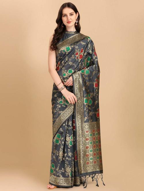 women's banarasi saree with blouse - 20175552 - Standard Image - 0