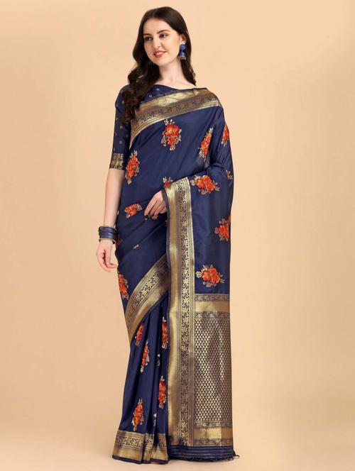 women's banarasi saree with blouse - 20175563 - Standard Image - 0